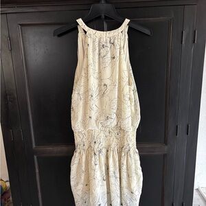 Lush Ivory and Black Patterned Maxi Dress